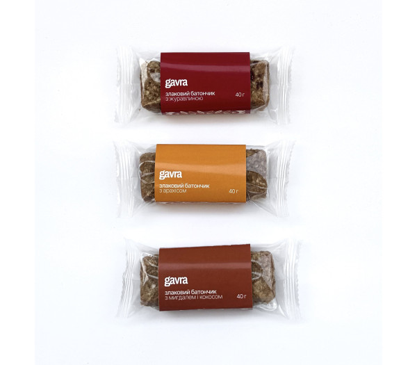 Асорті злакових батончиків, 3 шт